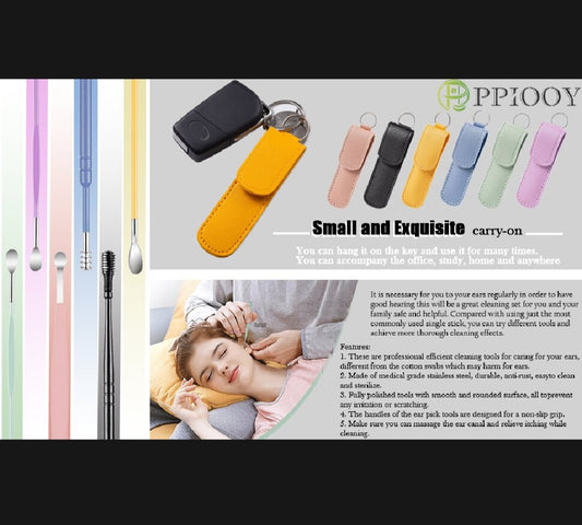 Ear Wax Cleaning Kit – Reusable Ear Cleaner with Soft Tips & Storage Bo