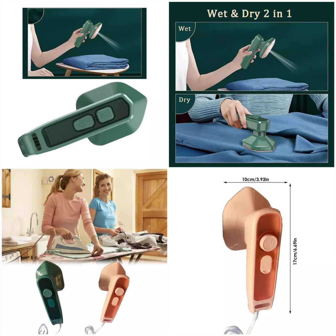 Portable Steam Iron – Handheld Garment Steamer for Clothes, Curtains & Travel