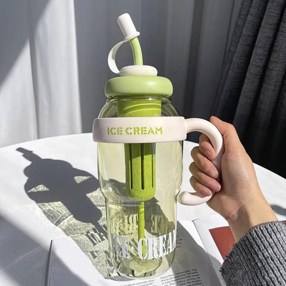Food‑Grade 1300ml Leakproof Straw Water Bottle – Large Capacity Fashionable Aquarius Bottle for Sports, Gym & Travel