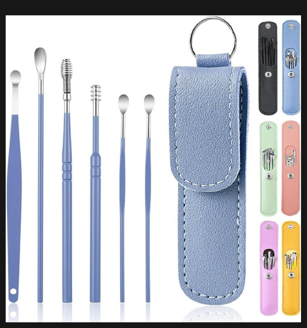 Ear Wax Cleaning Kit – Reusable Ear Cleaner with Soft Tips & Storage Bo