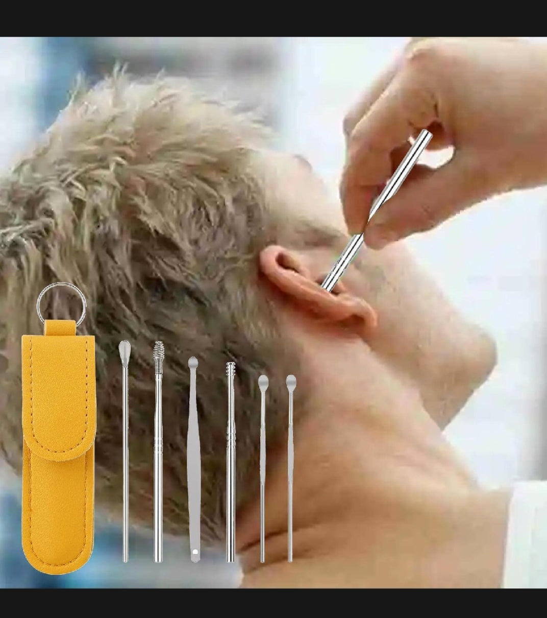Ear Wax Cleaning Kit – Reusable Ear Cleaner with Soft Tips & Storage Bo