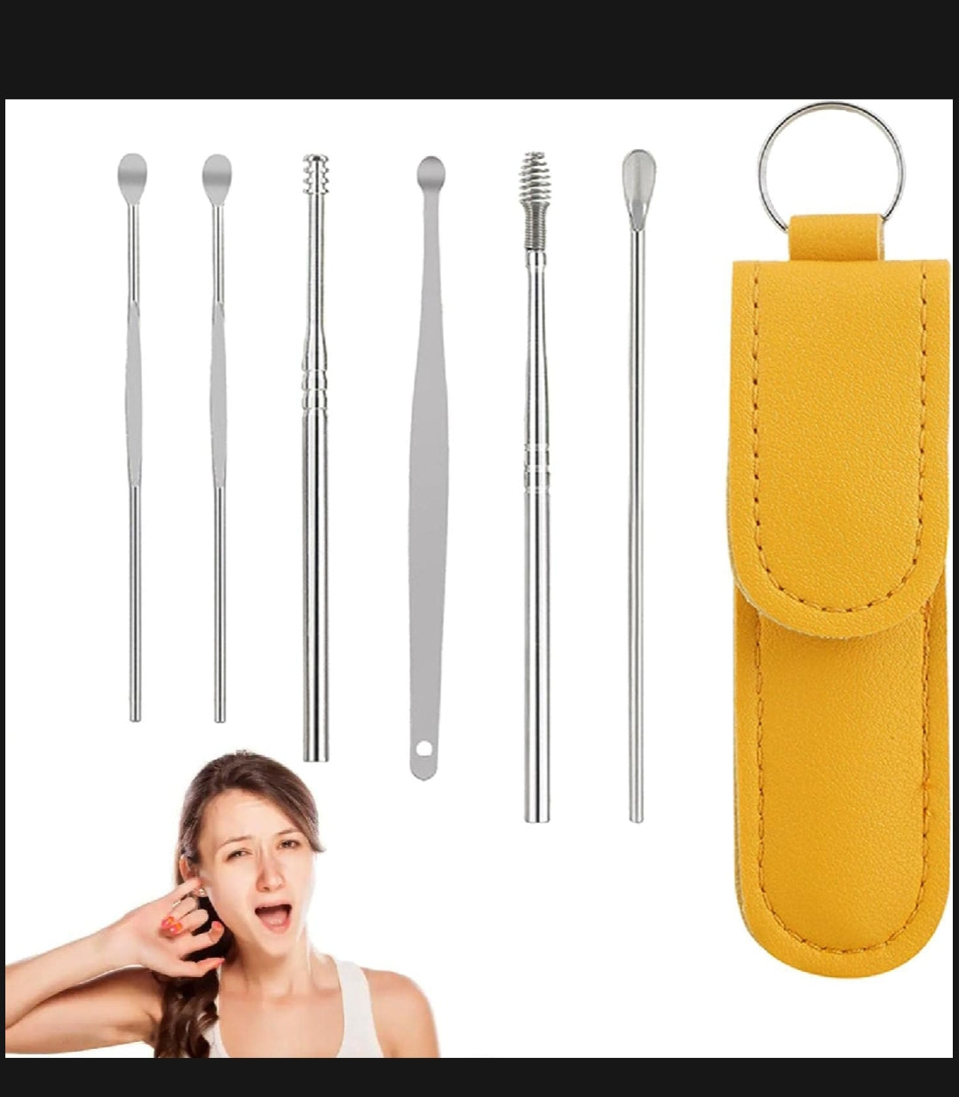 Ear Wax Cleaning Kit – Reusable Ear Cleaner with Soft Tips & Storage Bo