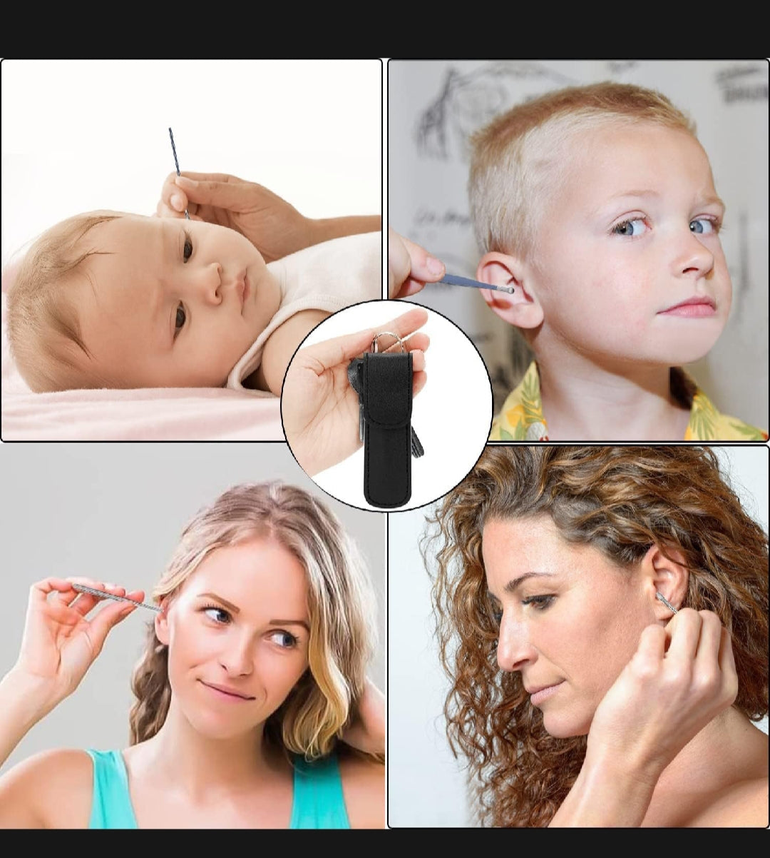 Ear Wax Cleaning Kit – Reusable Ear Cleaner with Soft Tips & Storage Bo