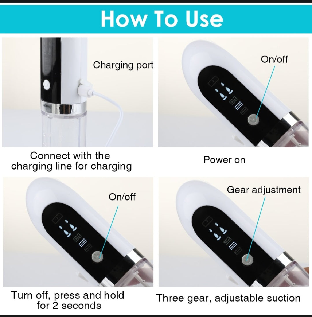 Bubble Vacuum Blackhead Remover – Deep Pore & Acne Cleaner with USB Rechargeable Suction for Oil & Impurities Removal