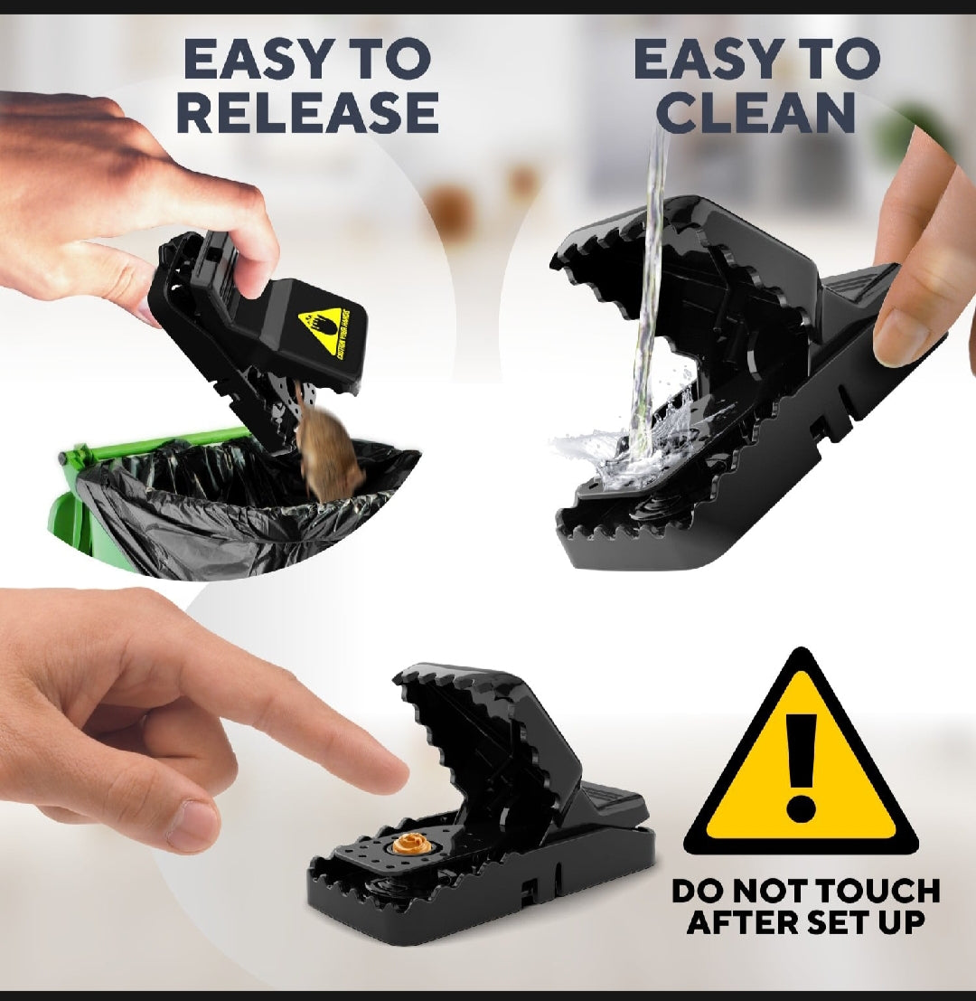 Rat & Mouse Trap – Big Size Reusable Snap Catcher for Home, Kitchen & Pest Control